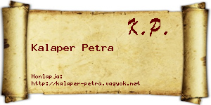 Kalaper Petra névjegykártya